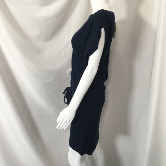 Max Studio Knit Tie Belt Dress in Sapphire (H12) - Picture 3 of 8